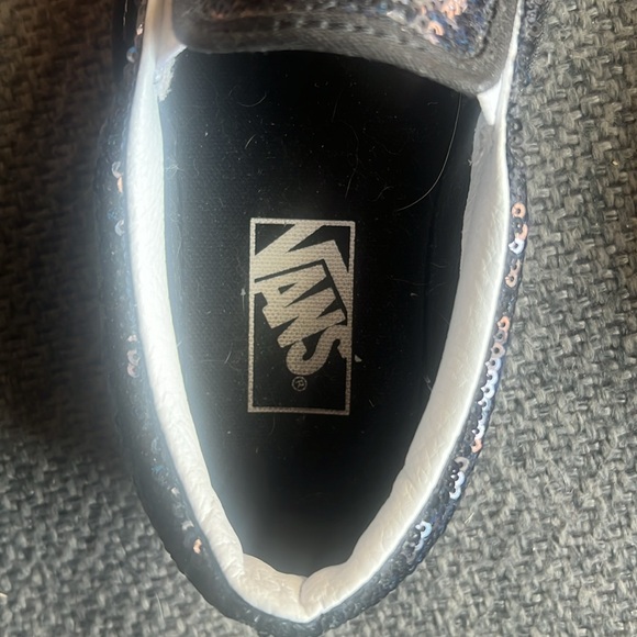 $89-Vans slip on black sequin shoes Size 8 - Picture 2 of 5